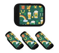 Lot de 2 housses de poignée de bagage en polyester pour identification de bagages de voyage, Bière de harpe irlandaise et arc-en-ciel, one sizex2