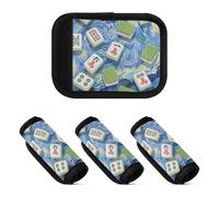Lot de 2 housses de poignée de bagage en polyester pour sac à dos bagages, Mahjong Nuit étoilée Art, one sizex4