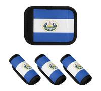 Lot de 2 housses de poignée de bagage pour bagages, valise, sacs de voyage, Drapeau national du Salvador, one sizex2