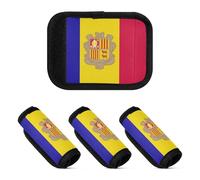 Lot de 2 housses de poignée de bagage pour sac de voyage, valise, Drapeau Andorre, one sizex4