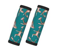 Lot de 2 housses de poignée de bagage pour valise - Girafes faisant diverses housses de poignée de bagage de yoga - Étiquettes d'identification pour valises, accessoires de voyage essentiels pour