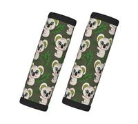 Lot de 2 housses de poignée de bagage pour valise - Housses de poignée de bagage à grands yeux avec feuilles vertes - Étiquettes d'identification pour valises, accessoires de voyage, essentiels pour