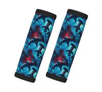 Lot de 2 housses de poignée de bagage pour valise - Housses de poignée de bagage à motif requins marteaux, étiquettes d'identification pour valises, essentiels de voyage pour accessoires de vol