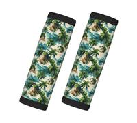 Lot de 2 housses de poignée de bagage pour valise - Housses de poignée de bagage tendance à imprimé hawaïen sur petites îles - Identifiants pour valises, essentiels de voyage pour accessoires de vol