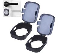 Lot de 2 housses de poignée de porte à l'épreuve des, protection de poignée de sécurité, 4,9 x 6,9 x 2,5 cm, ensemble de verrous réutilisables, capuchons de protection d'armoire, kit de 2