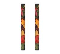 Lot de 2 housses de poignée de porte de réfrigérateur en forme de feuille d'érable colorées pour réfrigérateur, micro-ondes, cuisinière, four, lave-vaisselle