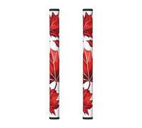 Lot de 2 housses de poignée de porte de réfrigérateur en forme de feuille d'érable rouge, motif feuilles d'automne pour réfrigérateur, micro-ondes, cuisinière, four, lave-vaisselle