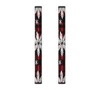Lot de 2 housses de poignée de porte de réfrigérateur - Flocon de neige de Noël Buffalo Plaid - Housses lavables pour poignée de cuisine pour micro-ondes, cuisinière, four, lave-vaisselle