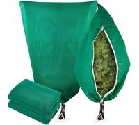 Lot de 2 housses de protection contre le gel, plus épaisses et chaudes pour l'hiver avec fermeture éclair et cordon de serrage - Veste réutilisable de protection contre le gel pour plantes d'extérieur