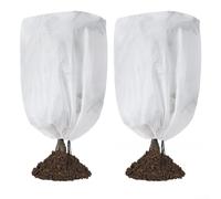 Lot de 2 housses de protection contre le gel pour plantes et arbres fruitiers - Blanches - Pour l'hiver - Pour plantes de jardin et extérieur (106,7 x 114,3 cm)