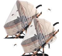 Lot de 2 housses de protection en filet de berceau pour bébé - Respirantes, légères et portables - Protection solaire pour les promenades, les crèches, les voyages, les parcs de jeu, la randonnée, le