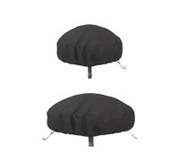 Lot de 2 housses de protection étanches pour brasero de terrasse - Revêtement résistant aux UV - Noir