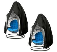 Lot de 2 housses de protection pour fauteuil suspendu - Housse de protection pour meubles de jardin - Pour l'extérieur - Imperméable - Anti-poussière - Avec fermeture éclair - 210D Oxford - 190 x 115