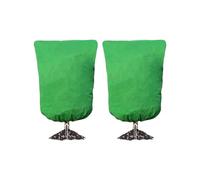 Lot de 2 housses de protection pour plantes d'hiver Vert givré | Ces housses isolées en polaire verte protègent les arbustes d'extérieur et les jeunes arbres contre le gel hivernal et les
