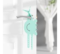 Lot de 2 housses de protection pour poignée de porte de style dessin animé, manchon amortisseur silencieux, réduction du bruit, butée de porte de sécurité, 2 pièces (crabe vert)