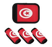 Lot de 2 housses de protection pour poignée de valise, sac à dos, bagages, Drapeau national de la Tunisie, one sizex2