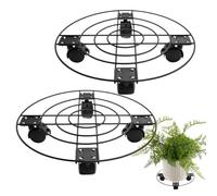 Lot de 2 housses de protection pour pots de fleurs en plein air | 2 supports de à roulettes | Plantez un caddy avec roues pour charge lourde | Roulement pour d'intérieur en plein air