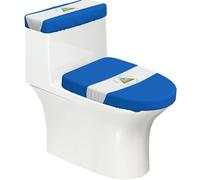 Lot de 2 housses de réservoir de toilette souples et réutilisables pour toilettes en forme de U/O, motif drapeau du Nicaragua, décoration de salle de bain
