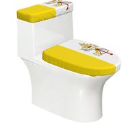 Lot de 2 housses de réservoir de toilettes souples et réutilisables pour toilettes en forme de U/O, motif drapeau du Vatican