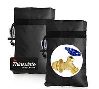 Lot de 2 housses de robinet d'extérieur pour protection contre le gel hivernal, Thinsulate 3M, 25,4 cm H x 16,3 cm l pour robinets muraux extérieurs, housse de robinet isolée imperméable et anti-gel,