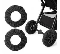 Lot de 2 housses de roue de poussette pour bébé, protection du sol intérieure, housses de roue Oxford imperméables, réduction du bruit, anti-rayures pour poussette, arrière 20,1 à 24,9 cm