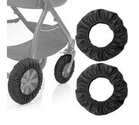 Lot de 2 housses de roue pour poussette - Réduction du bruit et anti-rayures - Accessoires de protection des pneus de chariot (S)