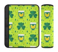 Lot de 2 housses de sangle de ceinture de sécurité pour la Saint-Patrick, plus de confort, accessoires de siège de voiture pour la plupart des voitures, SUV 25,4 x 19,6 cm