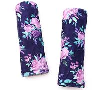 Lot de 2 housses de sangle de poussette, housses de sangle de siège de voiture à fleurs violettes, coussinets d'épaule pour siège de voiture, aquarelle florale, pour bébé et enfant garçon et fille