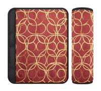 Lot de 2 housses de sangle de siège auto motif lignes géométriques or rouge pour le Nouvel An Protège votre cou et vos épaules