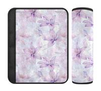 Lot de 2 housses de sangle de siège de voiture avec fleurs de lys aquarelle - Protège votre cou et vos épaules - Pour voiture