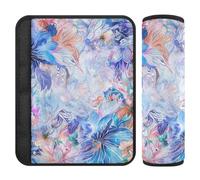 Lot de 2 housses de sangle de siège de voiture de style bohème à fleurs bleues pour libérer le stress sur votre cou et vos épaules pour sac funda para cinturón de carro