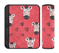 Lot de 2 housses de sangle de siège de voiture motif dessin animé « Happy Valentines » - Soulage le stress sur votre cou et vos épaules - Pour la plupart des voitures et avions - 25,4 x 19,6 cm