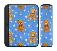 Lot de 2 housses de sangle de siège de voiture motif ours en peluche marron pour la plupart des voitures