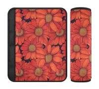 Lot de 2 housses de sangle de siège de voiture vintage avec motif marguerite - Soulage le stress sur votre cou et vos épaules - Pour ceinture de sécurité - Pour adultes