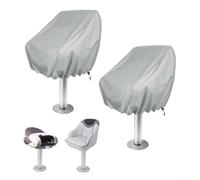 Lot de 2 housses de siège de bateau résistantes aux UV en tissu Oxford 210D et 420D pour une protection durable contre la lumière du soleil, l'humidité, le sel et l'abrasion (argent 420D)