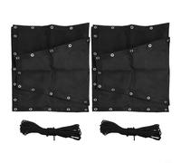 Lot de 2 housses de siège de rechange noires 64 x 197 x 23 cm, en textilène avec corde, pièce de rechange pratique pour balancelle d'extérieur (2 pièces sans poches)