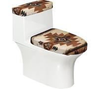 Lot de 2 housses de siège de toilette avec couvercle de réservoir, élastique pour toilettes en forme de U et allongées, décoration de salle de bain, cadeau de pendaison de crémaillère