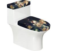 Lot de 2 housses de siège de toilette avec couvercle de réservoir, élastique pour toilettes en forme de U et allongées, décoration de salle de bain, cadeau de pendaison de crémaillère