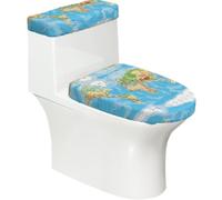 Lot de 2 housses de siège de toilette avec couvercle de réservoir, élastique pour toilettes en forme de U et allongées, décoration de salle de bain, cadeau de pendaison de crémaillère