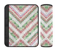 Lot de 2 housses de siège de voiture à texture irrégulière bohème rouge et vert pour libérer le stress sur votre cou et vos épaules pour SUV funda para cinturón de carro