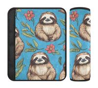 Lot de 2 housses de siège de voiture bleues avec motif paresseux doux pour la plupart des voitures