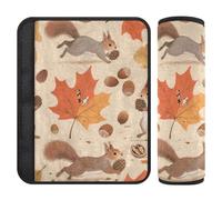 Lot de 2 housses de siège de voiture mignonnes d'écureuil d'automne pour libérer le stress sur votre cou et vos épaules pour sac funda para cinturón de carro