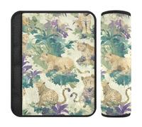 Lot de 2 housses de siège de voiture motif léopard de la jungle pour libérer le stress sur votre cou et vos épaules pour camion funda para cinturón de carro