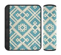 Lot de 2 housses de siège de voiture plates à angle droit avec motif géométrique bleu pour ceinture de sécurité pour van forro para cinturon de seguridad