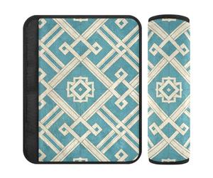 Lot de 2 housses de siège de voiture plates à angle droit avec motif géométrique bleu pour ceinture de sécurité pour van forro para cinturon de seguridad
