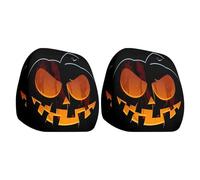 Lot de 2 housses de siège d'Halloween - Protection pour appuie-tête de voiture - Motif effrayante - Double face élastique - Équipement intérieur conducteur passager