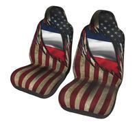 Lot De 2 Housses De Siège Drapeau Américain Et Français De La République Française À Gratter Housses De Siège De Voiture Décoratives Couvre Siège Antidérapantes Car Seat Cover pour 52X138CM