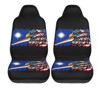 Lot De 2 Housses De Siège Drapeau De L'Aigle des États-Unis Et des Îles Marshall Couvre Siège Durables Car Seat Cover Universel Housses De Siège De Voiture pour Berlines Camions 52X138CM
