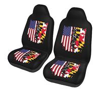Lot De 2 Housses De Siège Drapeau du Maryland, États-Unis Housses De Siège De Voiture Antidérapantes Couvre Sièges Universel Car Seat Cover pour Camions Voiture Berline 52X138CM