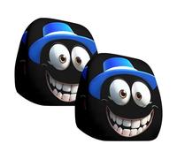 Lot de 2 housses de siège élastiques pour voiture, imprimées des deux côtés, grands yeux, citrouille effrayante, décoration pour appuie-tête, décoration d'appuie-tête, Halloween, conduite d'Halloween